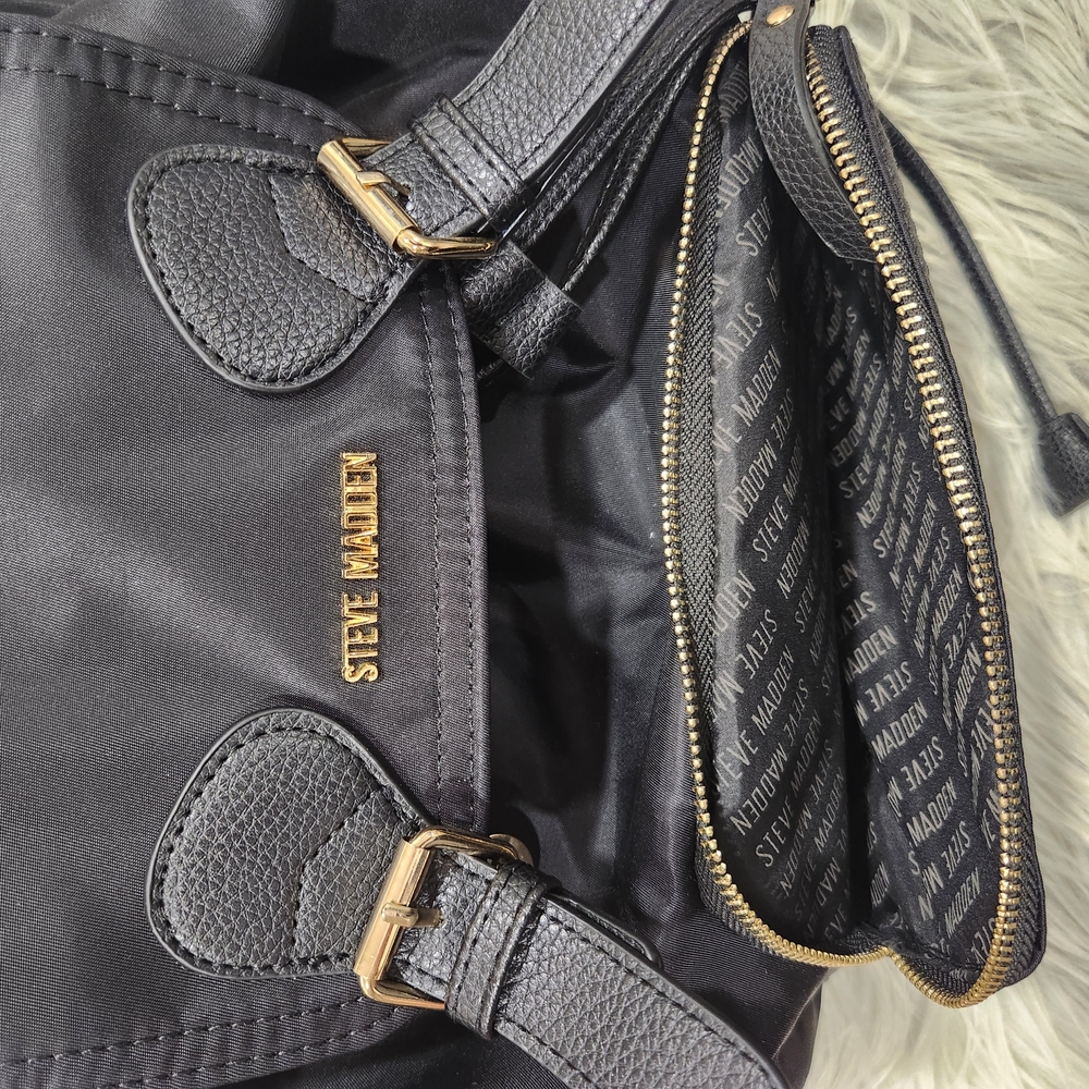 Steve Madden Black Drawstring Backpack - image 3
